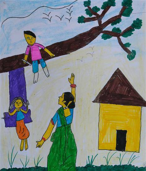 Children art contest Khula Asmaan shortlist - Sakshi Gedam