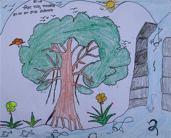 Scenery, painting by Nisha Maraskolhe