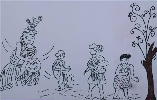 Painting  by Pragati Saryam - Tribal culture
