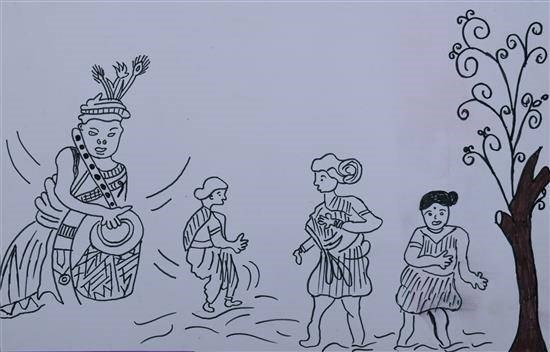 Tribal culture, painting by Pragati Saryam