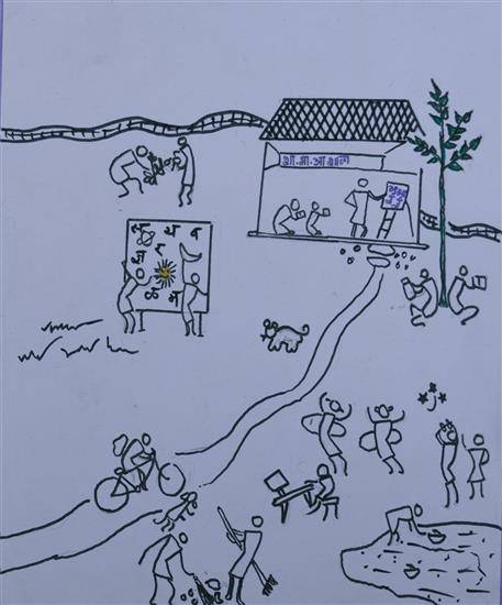 Painting  by Roshani Masram - My school