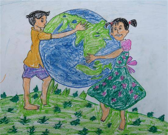 How to draw environment day poster easy, Save earth oil pastel Drawing -  YouTube