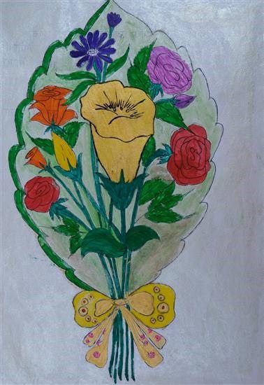 Flowers Bouquet, painting by Jagruti Sambare