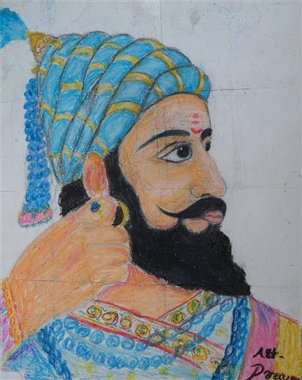 Shivajiraje Bhosale, painting by Pravin Bhagare