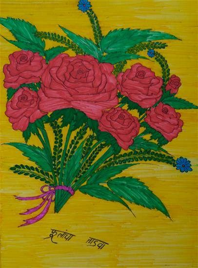 Bunch of rose flowers, painting by Yogita Pahara