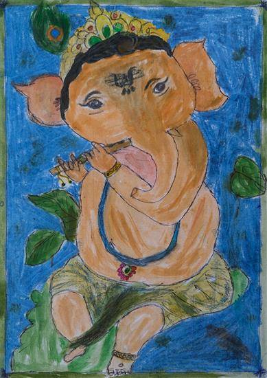 Painting  by Rohidas Dhondaga - Ganapati Bappa