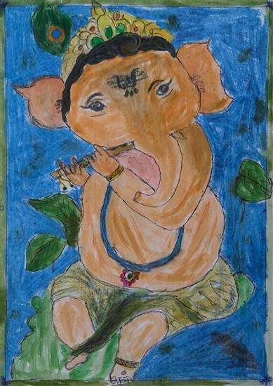 Ganapati Bappa, painting by Rohidas Dhondaga