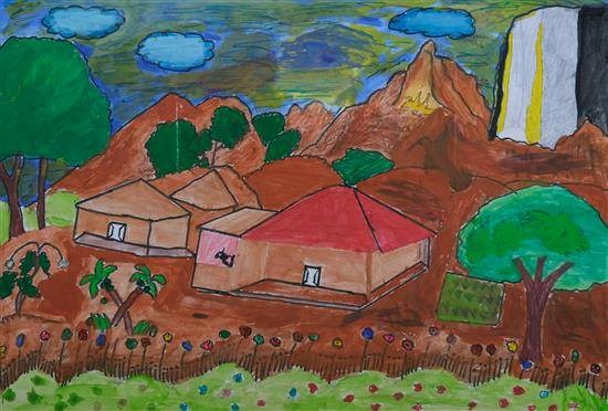 My Village, painting by Sunil Thotage
