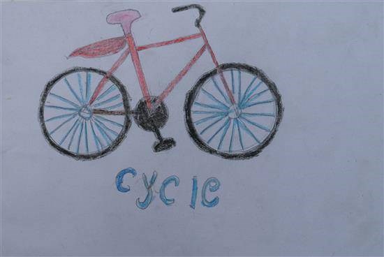Bicycle, painting by Anuradha Pande