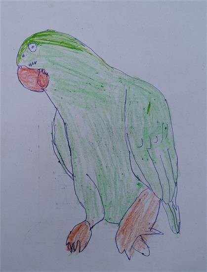 My favorite bird - Parrot, painting by Asmita Chondkar