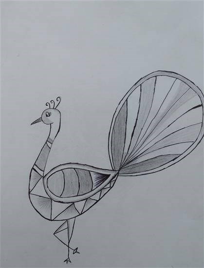 My favorite bird - Peacock, painting by Rupesh Dakhore