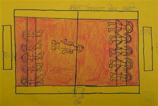 My favorite game - Kabaddi, painting by Sawanti Ghamewad