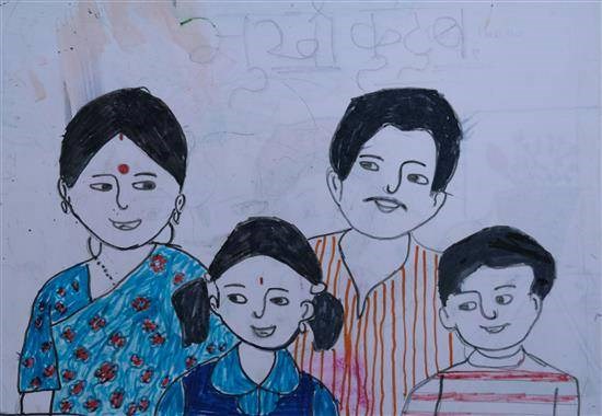 Happy Family, painting by Gayatree Jambhule