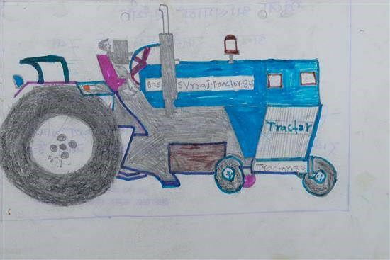 Tractor, painting by Anuraj Pulo
