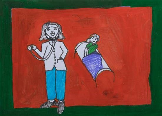 Doctor and Patient, painting by Nandini Kosariya