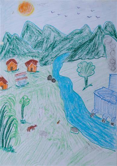 Painting  by Vaishnavi Kumoti - Beautiful Scenery