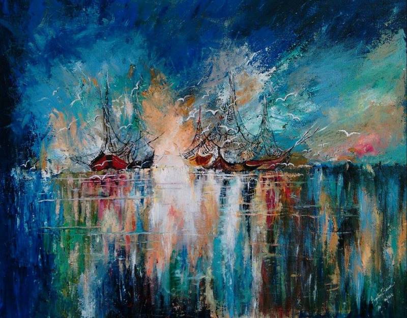 The Wonder Sea, painting by Arpita Basak