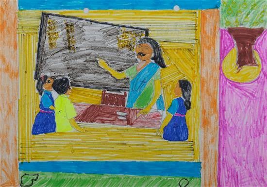 My teacher, painting by Sanyukta Tumreti