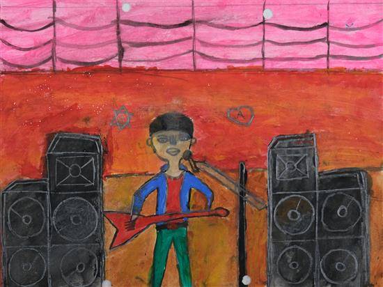 Painting  by Sahil Atla - My dream to be a Singer