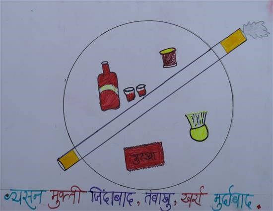 Drug free campaign, painting by Krutika Deshmukh