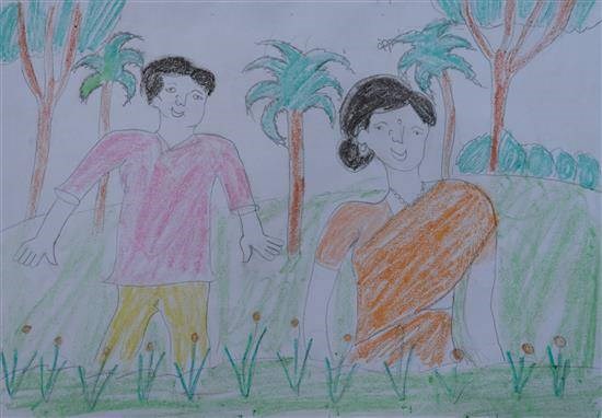 Lovely Couple, painting by Anjali Katlami