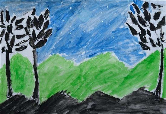 Landscape painting - 2, painting by Lila Narote