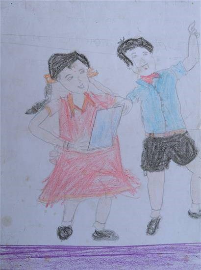 Siblings, painting by Shivaji Vadde
