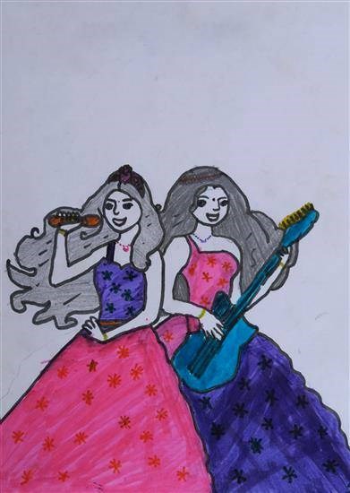 Music Lovers, painting by Ashwini Pawar