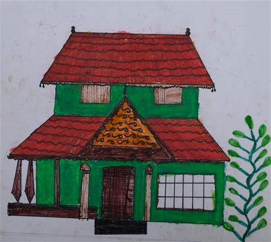 My Home - 2, painting by Ujwala Malusare