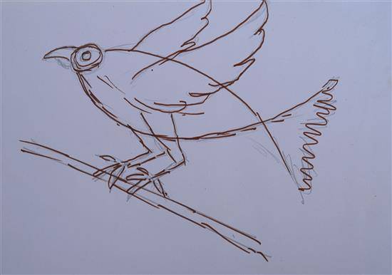 Painting  by Rakesh Desai - Bird sat on branch