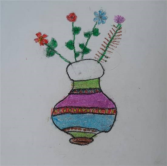 Flower Pot - 5, painting by Shital Pawara