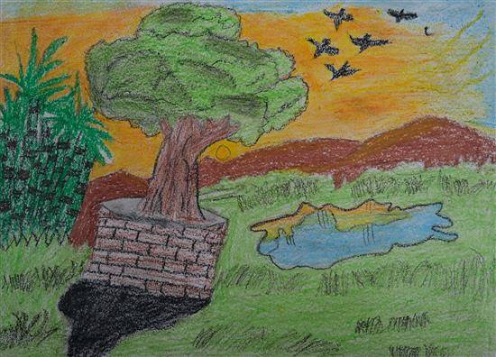 Painting  by Sapana Bhil - Sunrise