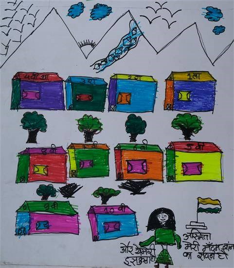 My school - 2, painting by Asmita Kasdekar