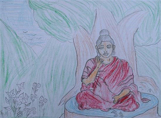 Vardhaman Mavavir, painting by Akash Dhikar