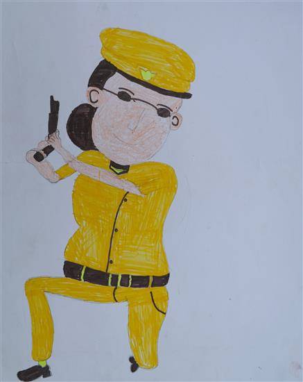 Painting  by Neha Varhade - Lady Police