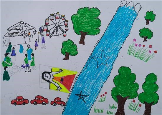 Dreaming about the fair, painting by Renuka Mawaskar