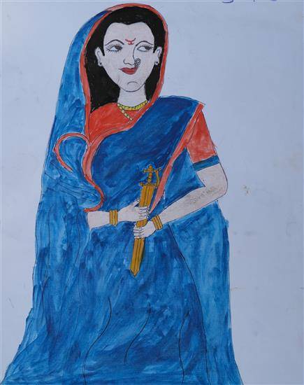 Painting  by Shubhangi Bhusum - Rashtramata Rajmata Jijabai