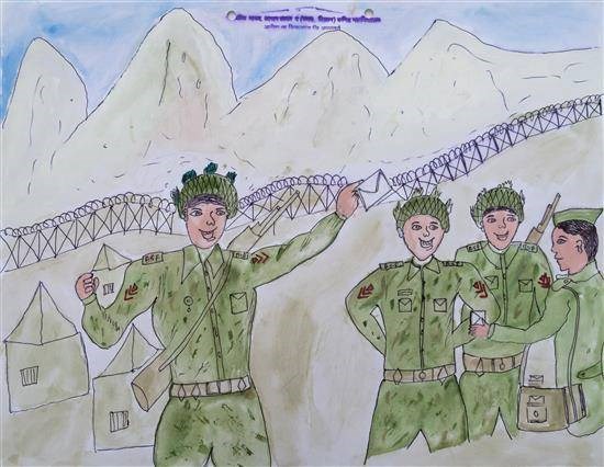 Sandese Aate Hai, painting by Sandip Dahikar