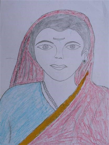 Savitribai Phule, painting by Savan Chatur