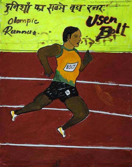 Painting  by Siddhant Bhilavekar - Worlds fastest runner - Usain Bolt