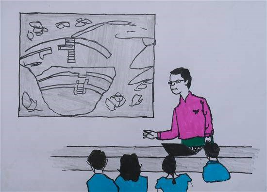 Teacher, painting by Subhash More