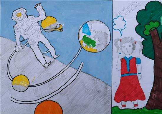 Painting  by Sumitra Bethekar - I want to go in Outer Space