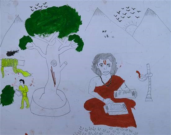 Sant Dnyaneshwar Maharaj, painting by Sachin Savalkar