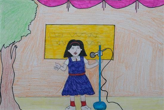 Annual day speech, painting by Rohini Akhande
