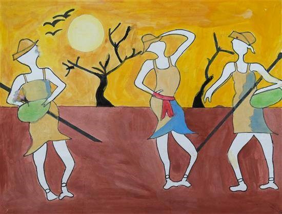 Dreaming about drought, painting by Nandani Bhilavekar