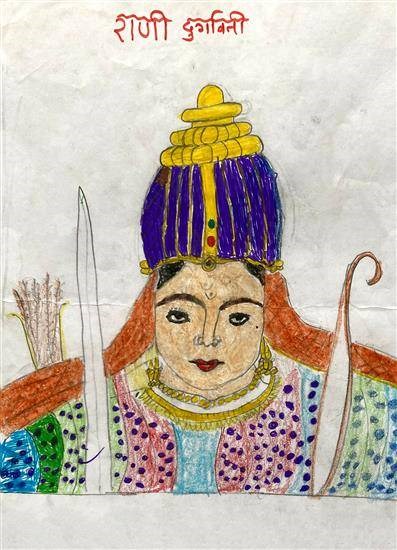 Rani Durgavati, painting by Ishwar Kinake