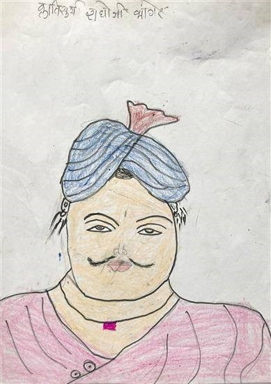 Kranti Surya Raghoji Bhangare, painting by Mahesh Poyam