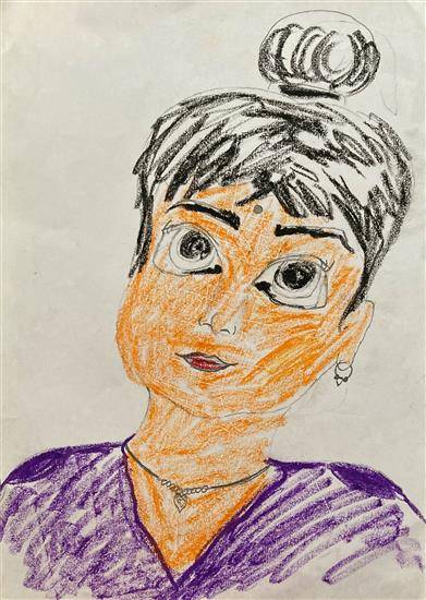 Painting  by Raj Mawaskar - Girl's Portrait