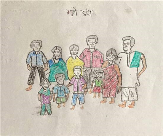 My Happy Family, painting by Ashwini Talape