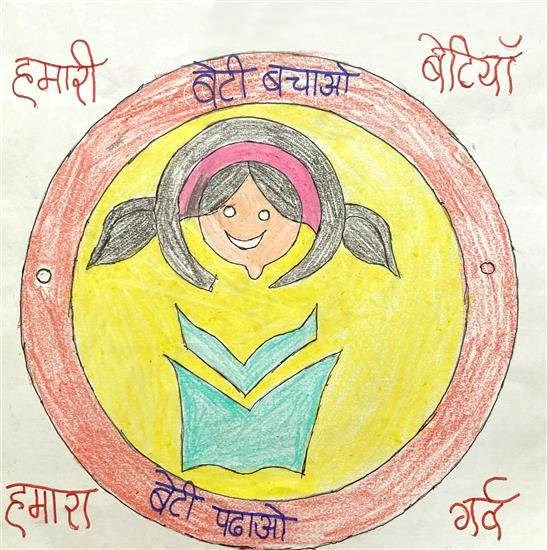 Save girls. Educate girls, painting by Manisha Tate